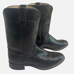 NWOB Laredo Men's Black Leather Western Cowboy Boots Size 9D Style 7902 VTG USA